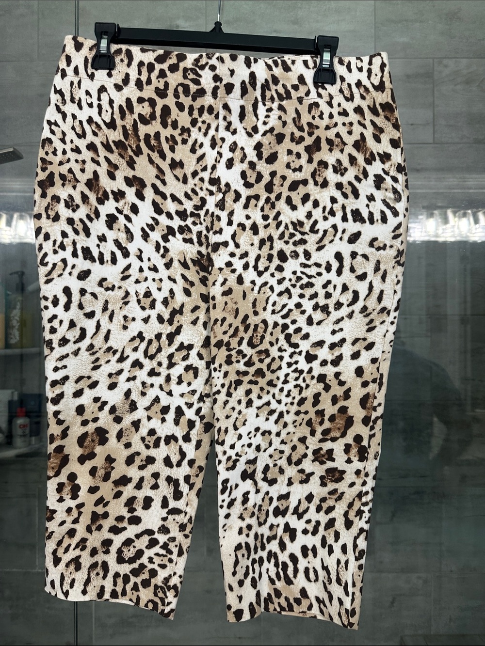 Chico's Leopard Print Bermuda Shorts in Beige and Brown